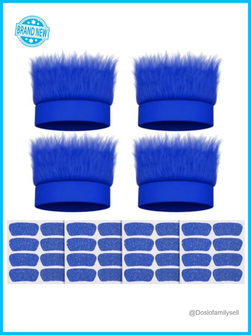 4 Pack Hairy Headband Crazy Hair Wigs with Stickers, Troll Hair Costume